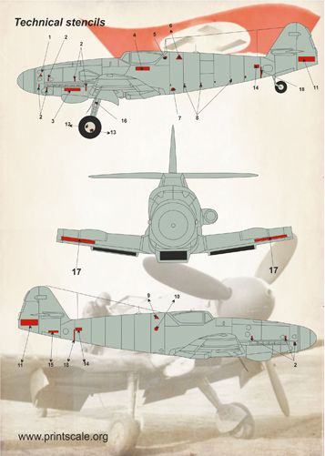 Print Scale 72146 1:72 Messerschmitt Bf-109K