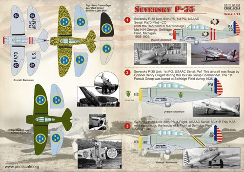 Print Scale 72148 1:72 Seversky P-35