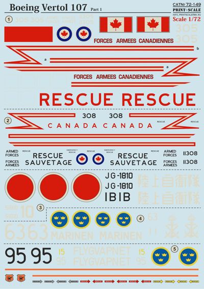 Print Scale 72149 1:72 Boeing-Vertol 107 Part 1