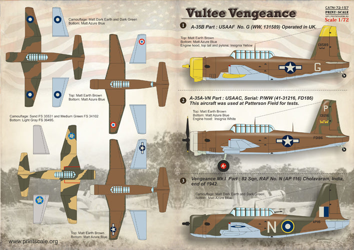 Print Scale 72157 1:72 Vultee Vengeance