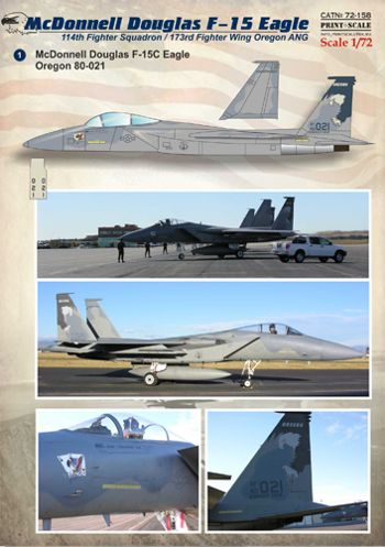 Print Scale 72158 1:72 McDonnell F-15C/F-15D Eagle Oregon ANG