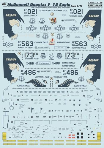 Print Scale 72158 1:72 McDonnell F-15C/F-15D Eagle Oregon ANG