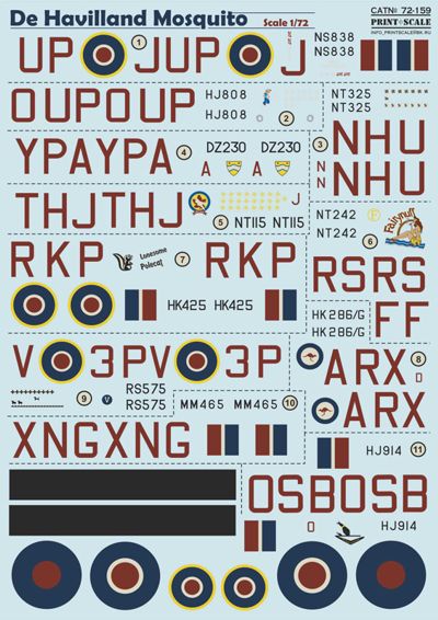 Print Scale 72159 1:72 de Havilland Mosquito