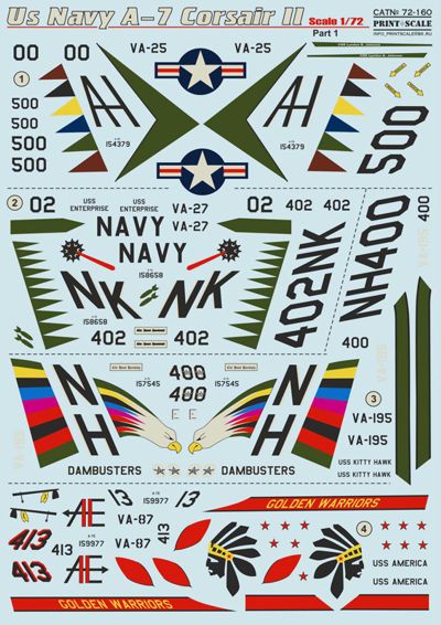 Print Scale 72160 1:72 Vought A-7 Corsair II Part 1