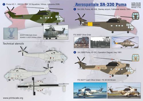 Print Scale 72162 1:72 Aerospatiale SA.330 Puma