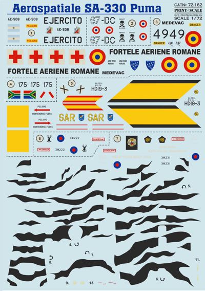 Print Scale 72162 1:72 Aerospatiale SA.330 Puma