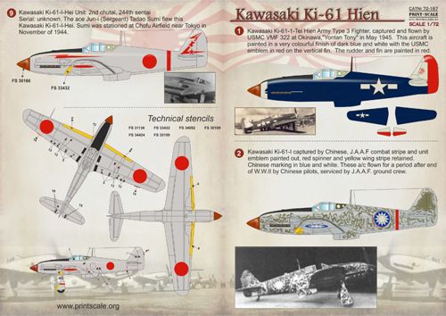 Print Scale 72167 1:72 Kawasaki Ki-61 Hien