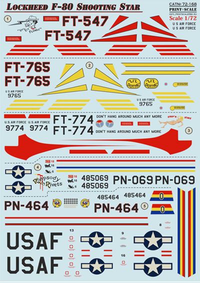 Print Scale 72168 1:72 Lockheed F-80C Shooting Star