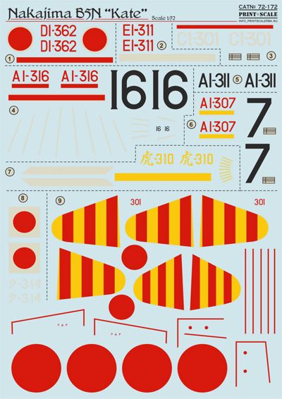 Print Scale 72172 1:72 Nakajima B5N 'Kate'