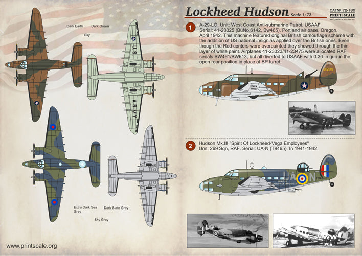 Print Scale 72186 1:72 Lockheed Hudson Mk.III/Mk.IV