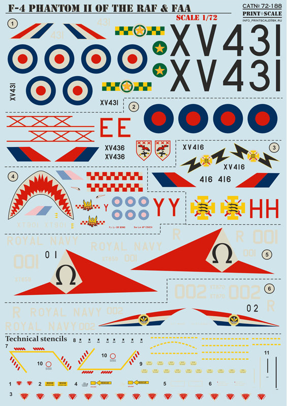 Print Scale 72188 1:72 McDonnell F-4 Phantom II of the RAF & FAA