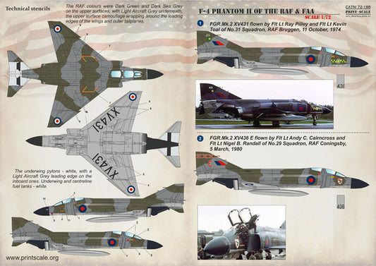 Print Scale 72188 1:72 McDonnell F-4 Phantom II of the RAF & FAA