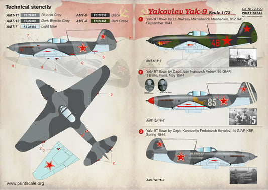 Print Scale 72190 1:72 Yakovlev Yak-9K/Yak-9T