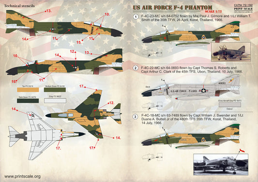 Print Scale 72192 1:72 U.S. Air Force McDonnell F-4 Phantom