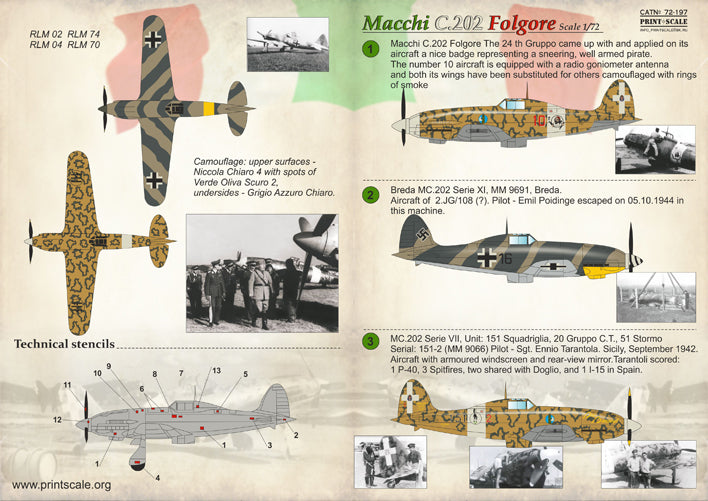 Print Scale 72197 1:72 Macchi C.202 Folgore