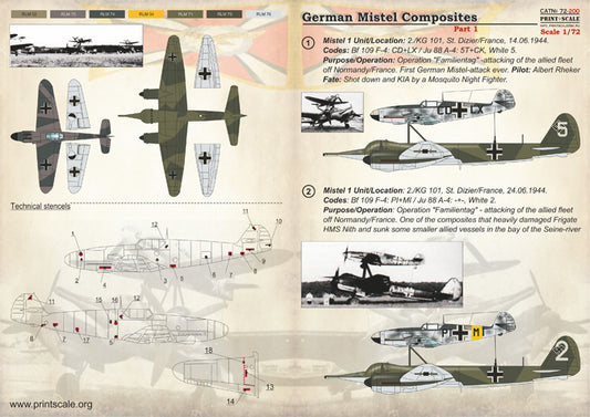 Print Scale 72200 1:72 German Mistel Composites Part 1