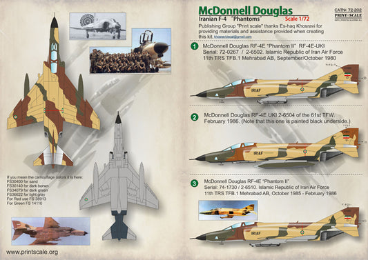 Print Scale 72202 1:72 McDonnell RF-4 'Phantom II' IRIAF