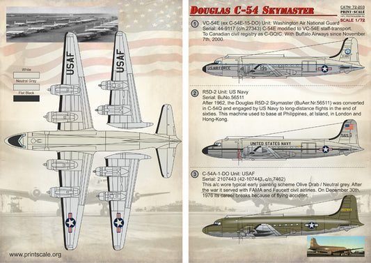 Print Scale 72203 1:72 Douglas C-54D Skymaster