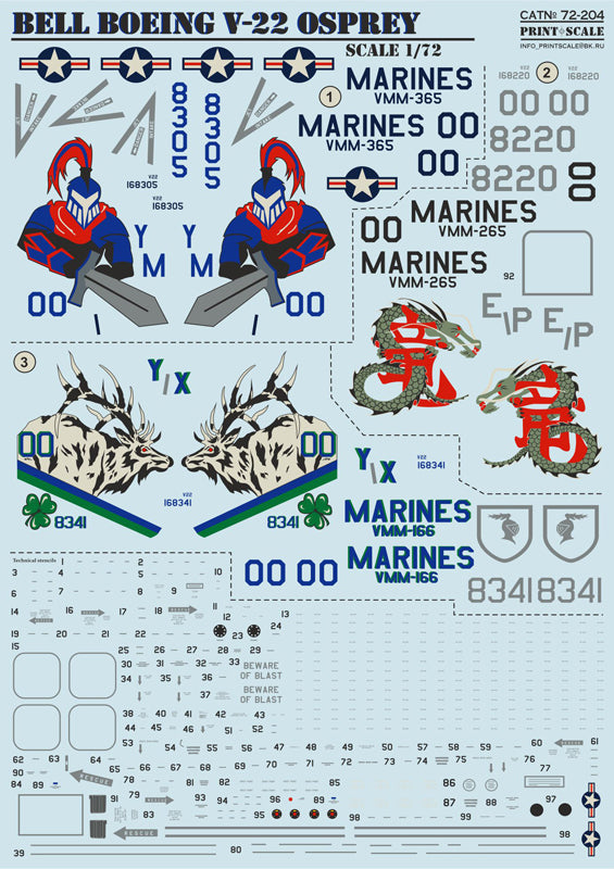 Print Scale 72204 1:72 Bell-Boeing V-22 Osprey