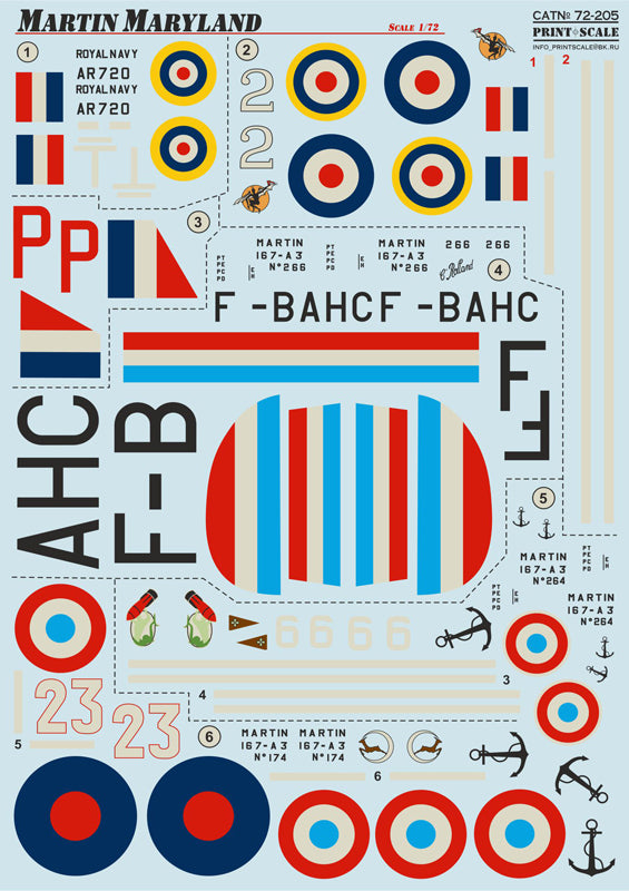 Print Scale 72205 1:72 Martin Maryland