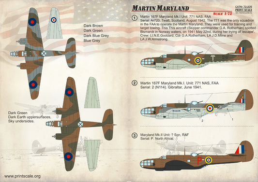 Print Scale 72205 1:72 Martin Maryland