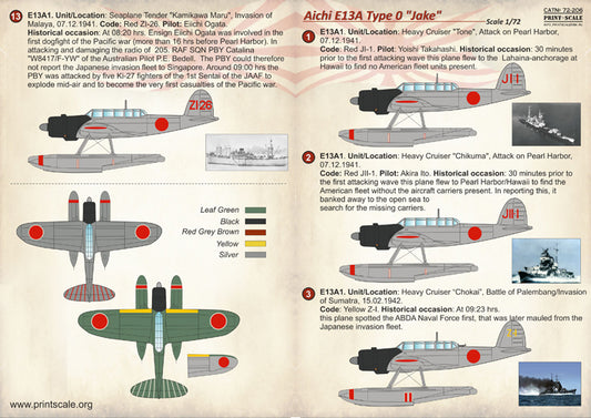 Print Scale 72206 1:72 Aichi E13A Type 0 Jake