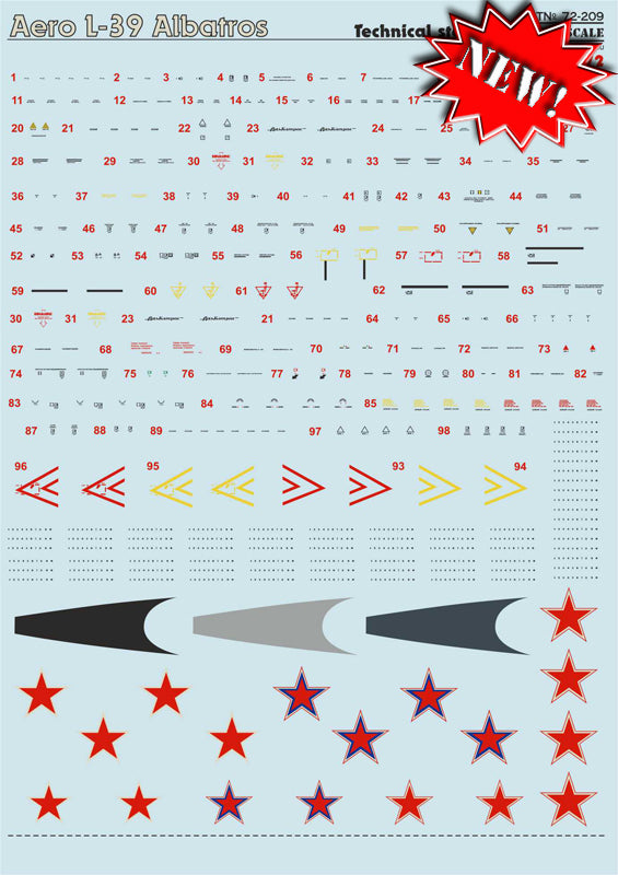 Print Scale 72209 1:72 Aero L-39C Albatros Technical Stencils