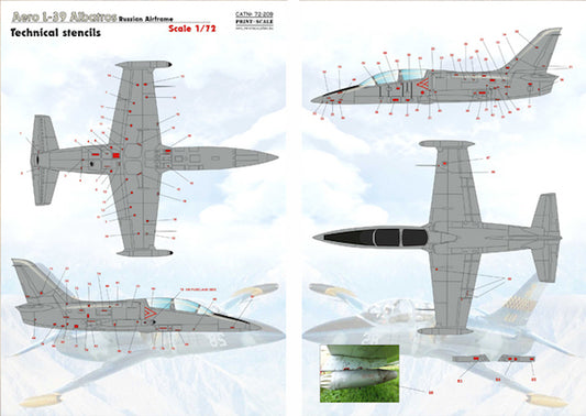 Print Scale 72209 1:72 Aero L-39C Albatros Technical Stencils