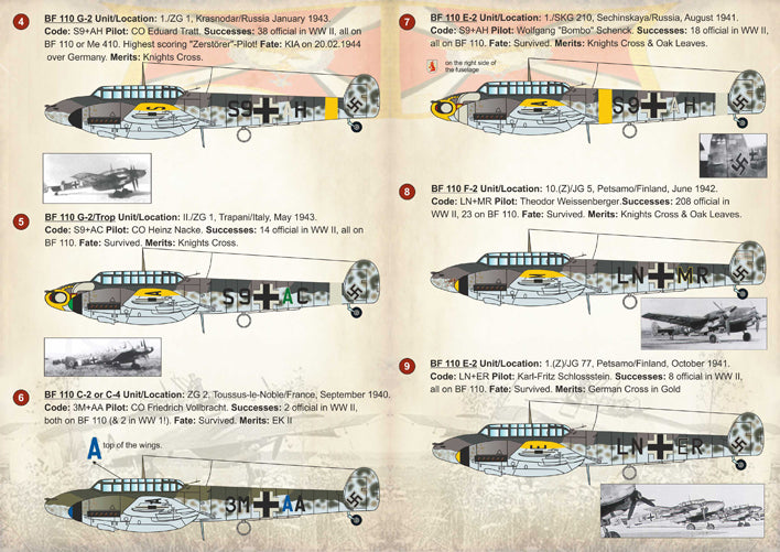 Print Scale 72210 1:72 Messerschmitt Bf-110 'Zerstorer' Aces Part 1