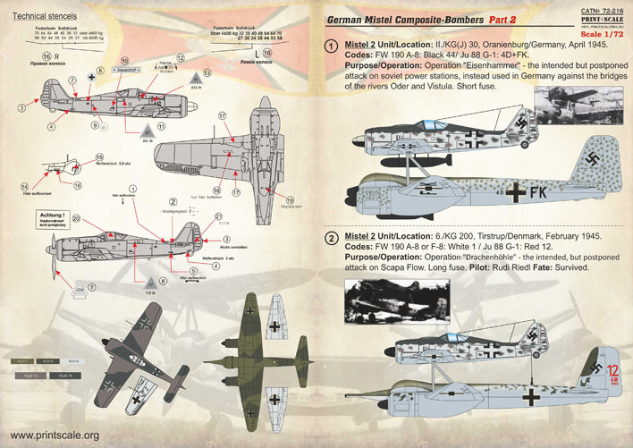 Print Scale 72216 1:72 German Mistel Composite Bombers Part 2