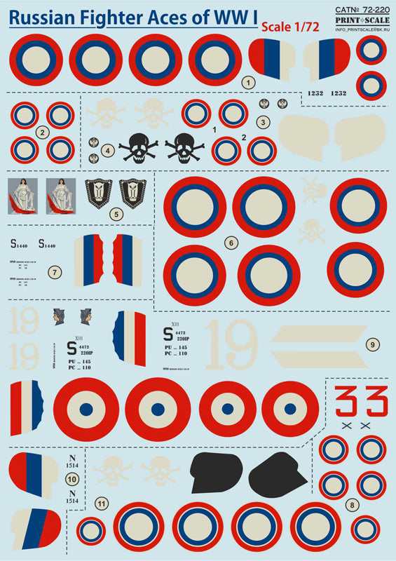 Print Scale 72220 1:72 Soviet Fighter Aces of WWl