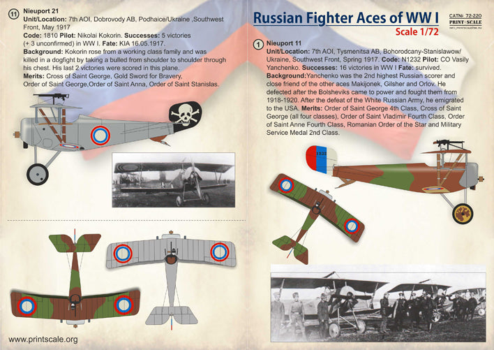 Print Scale 72220 1:72 Soviet Fighter Aces of WWl