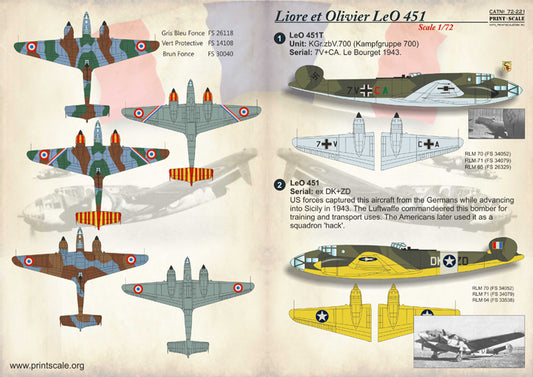 Print Scale 72221 1:72 Liore et Olivier LeO 451