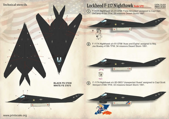 Print Scale 72223 1:72 Lockheed F-117A Nighthawk