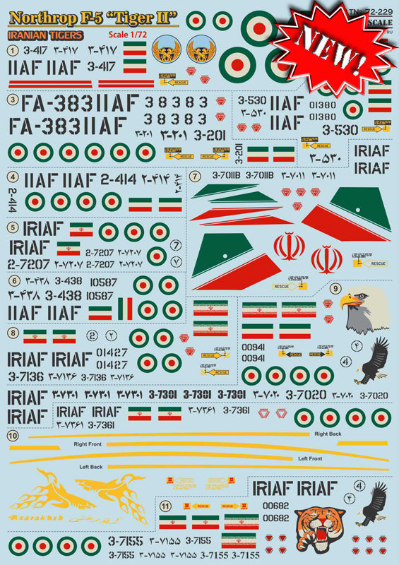 Print Scale 72229 1:72 Northrop F-5 Tiger II Iranian Air Force