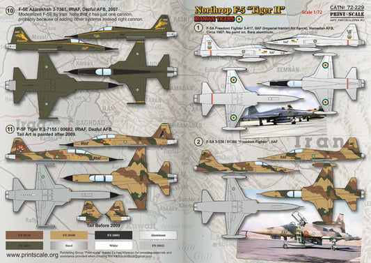 Print Scale 72229 1:72 Northrop F-5 Tiger II Iranian Air Force