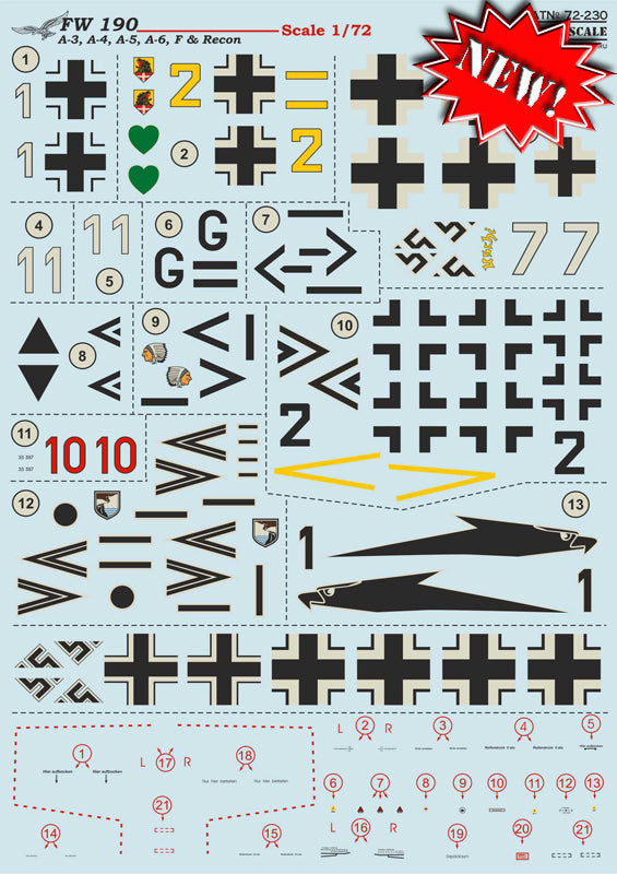 Print Scale 72230 1:72 Focke-Wulf Fw-190A-3/4/5/6/F & Recon