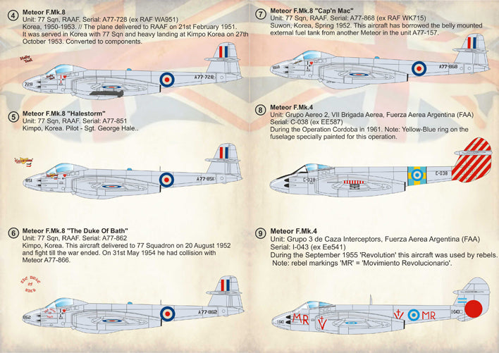 Print Scale 72233 1:72 Gloster Meteor F.4 and F.8