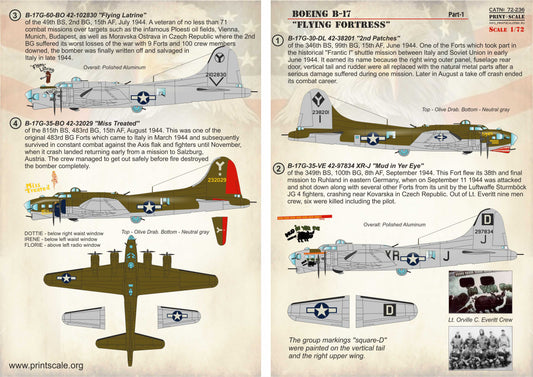 Print Scale 72236 1:72 Boeing B-17G Flying Fortress Part 1