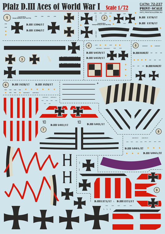 Print Scale 72237 1:72 Pfalz D.III Aces of WWI