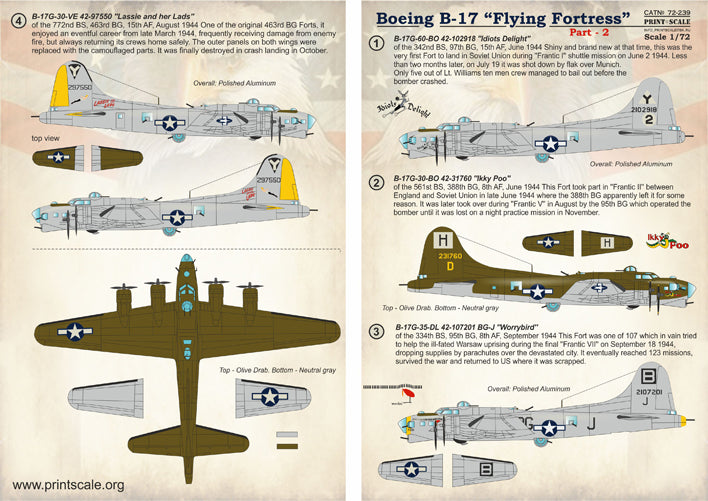 Print Scale 72239 1:72 Boeing B-17G Flying Fortress Part 2