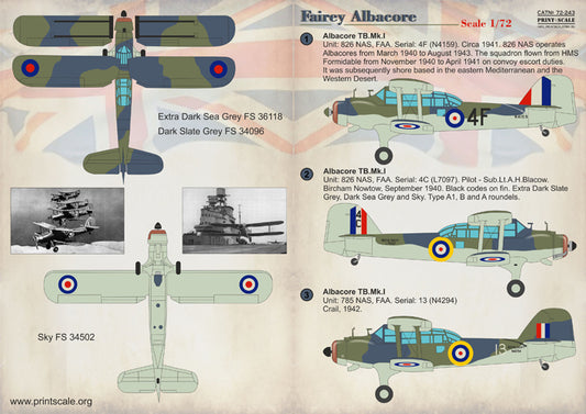 Print Scale 72243 1:72 Fairey Albacore Mk.I