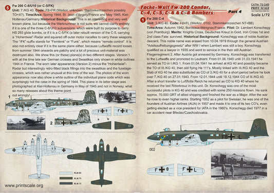 Print Scale 72245 1:72 Focke-Wulf Fw-200 Condor C-4/5/6/8 Bombers Part 4