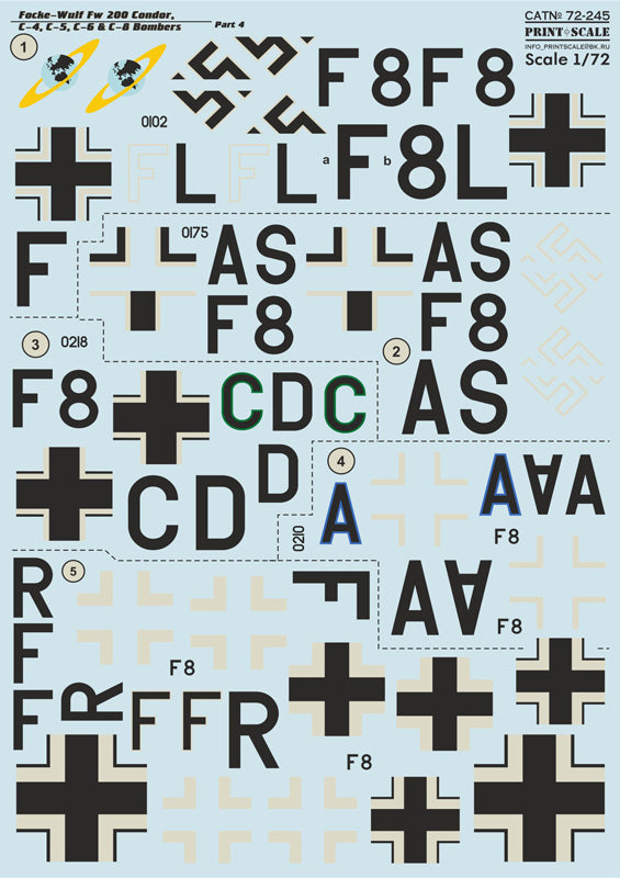 Print Scale 72245 1:72 Focke-Wulf Fw-200 Condor C-4/5/6/8 Bombers Part 4