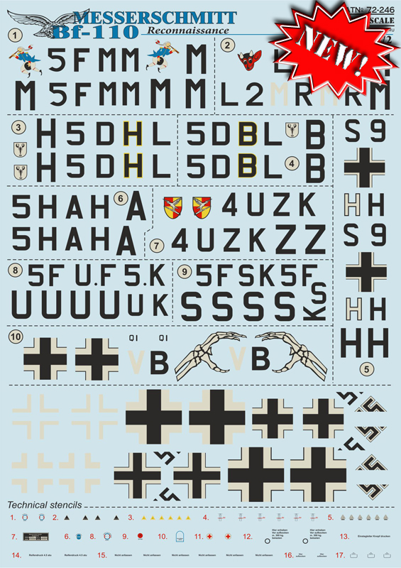 Print Scale 72246 1:72 Messerschmitt Bf-110 Reconnaissance