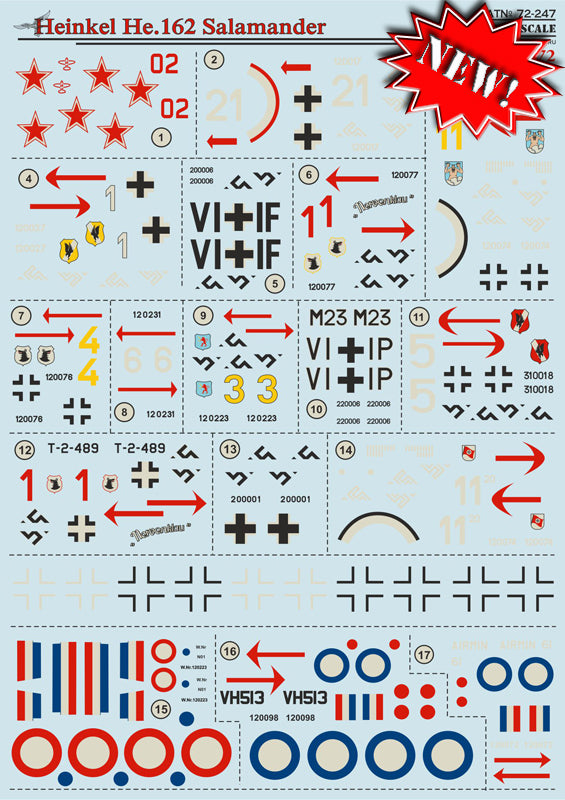 Print Scale 72247 1:72 Heinkel He-162A-1/He-162A-2 Salamander