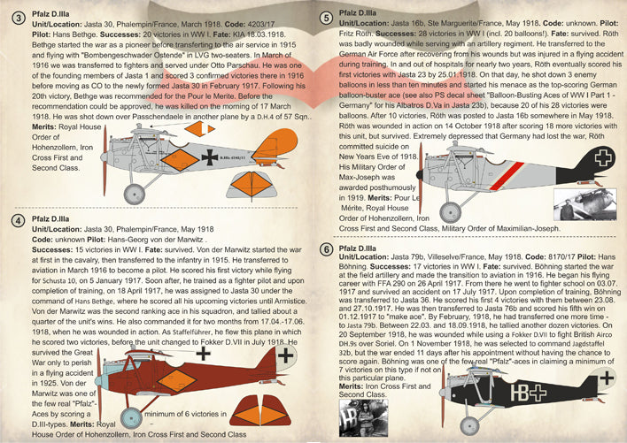 Print Scale 72253 1:72 Pfalz D.IIIa Aces of WWI