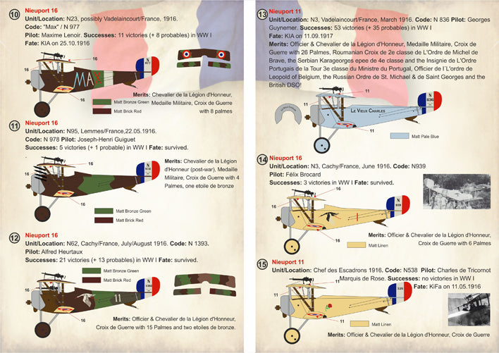 Print Scale 72257 1:72 French Nieuport 10, 11 & 16 Aces of WWI