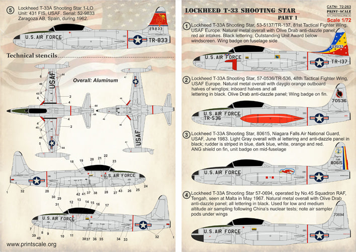 Print Scale 72263 1:72 Lockheed T-33 Shooting Star Part 1