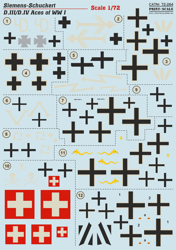 Print Scale 72264 1:72 Siemens-Schuckert D.III/D.IV Aces of WWI